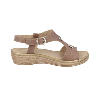 Leather Woman Sandal Taupe  (210086   8G)