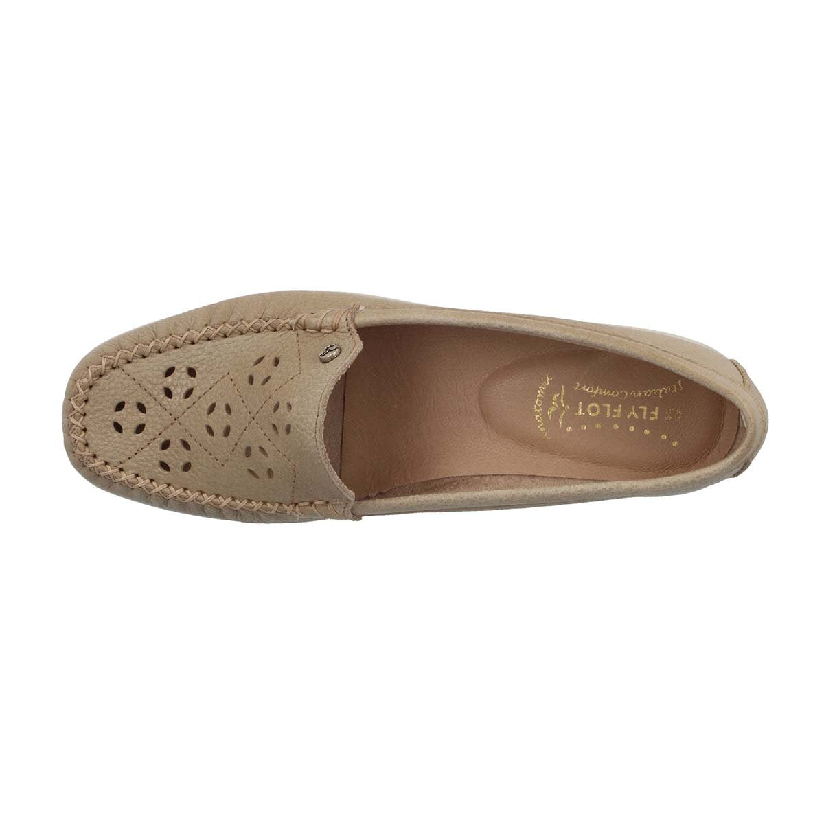 Leather Woman Mocassin Beige  (110A28   KG)